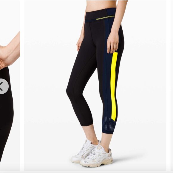 Lululemon Break New Ground Crop *lululemon x Roksanda Black / True Navy / Sonic - Picture 1 of 8